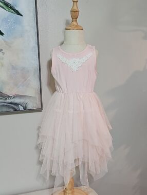 3 for $20 🌸 M.L. Kids Pink Tulle & Lace Layered Party Dress 4T